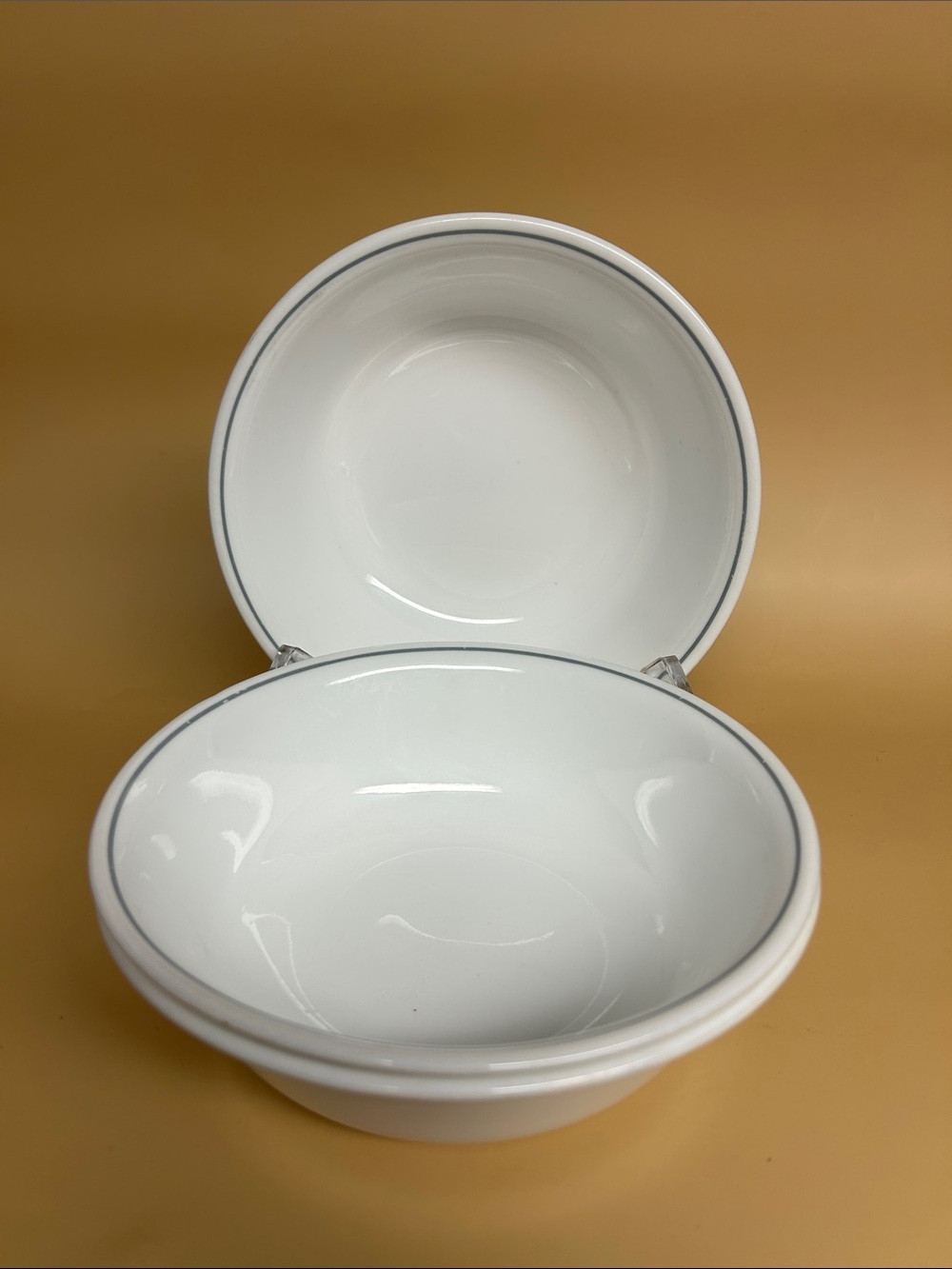 Corelle White Bowls with Gray Rim - set of 3
